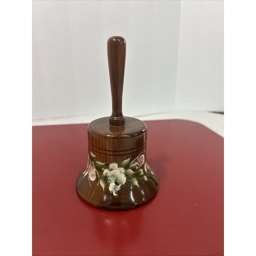 Wooden Music Box Bell‎ Plays How Great Thou Art Vintage Hand Made